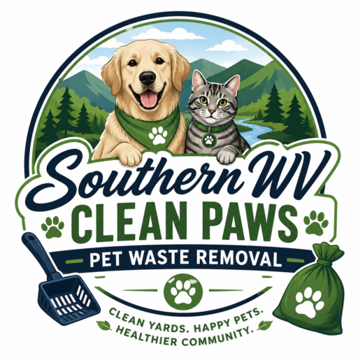 logo for southern wv clean paws pet waste removal